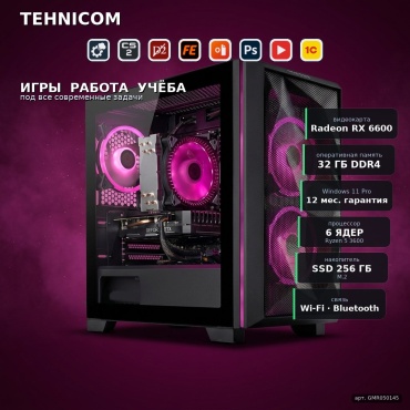 Tehnicom R5 3600 / RX 6600 8 Гб / 32 Гб / SSD 256 Гб / Win 11 Pro