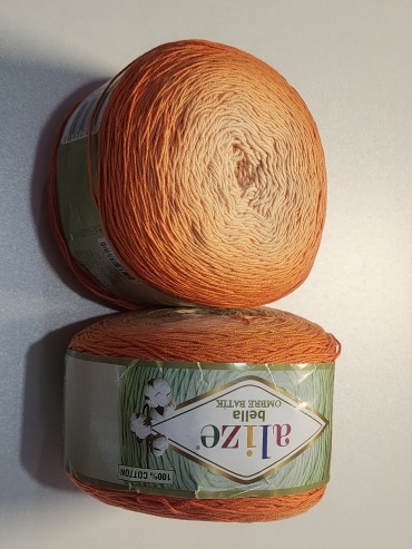 Моток Alize BELLA OMBRE BATIK 7403 Оранжевый омбре 900 м 250 г
