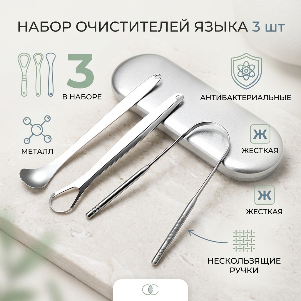 Набор 3 шт очиститель языка очиститель языка жесткая 3 шт