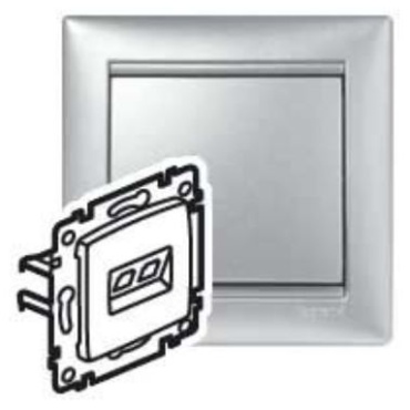 Компьютерная розетка (RJ45) Legrand Valena Classic 770238, алюминий