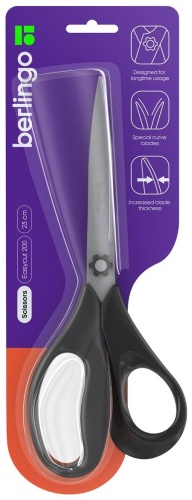 Ножницы канцелярские Berlingo Easycut 200, 23 см, черный