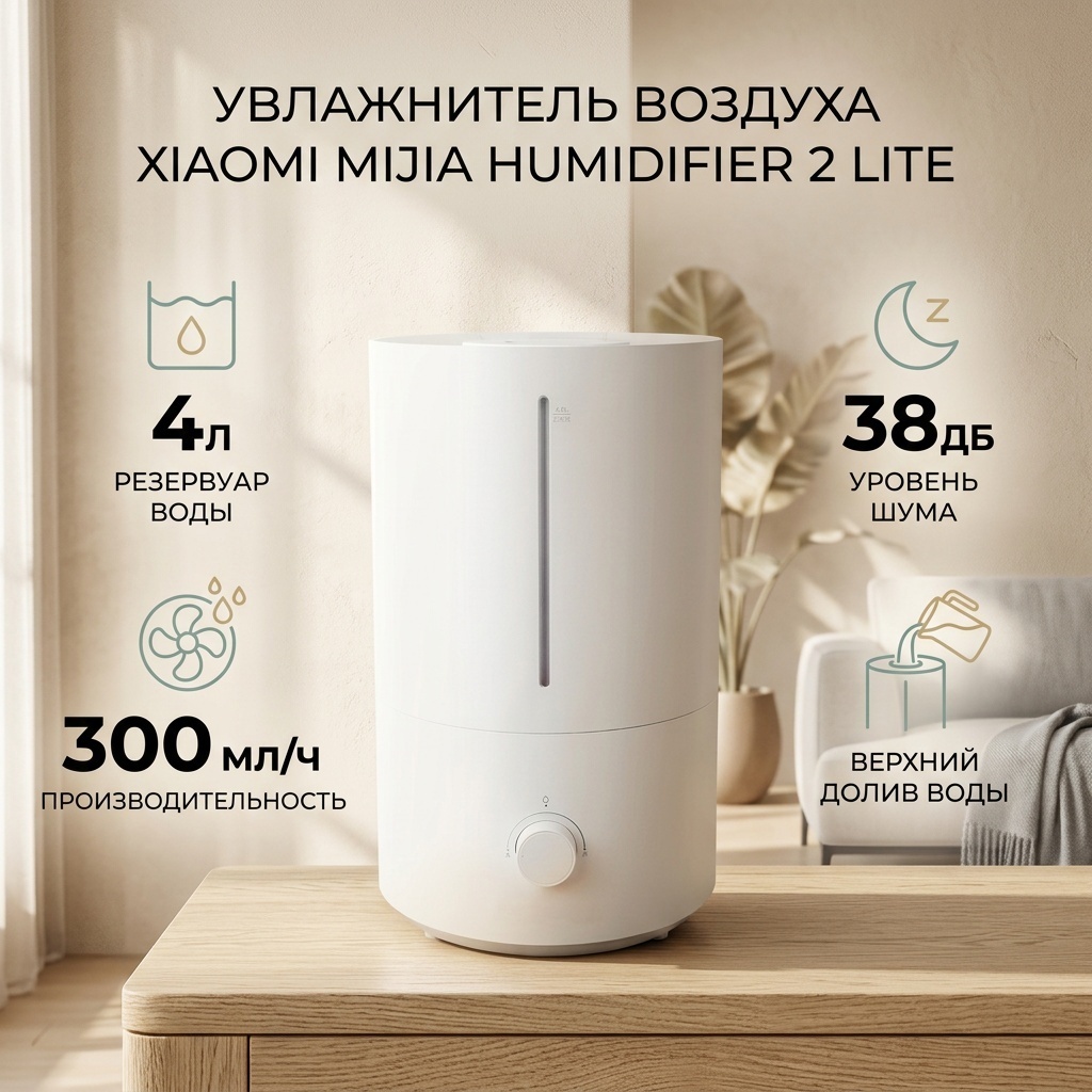 Увлажнитель воздуха Xiaomi Mijia Humidifier 2 Lite MJJSQ06DY белый