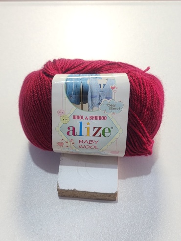Моток Alize Baby Wool 390 Вишнёвый 175 м 50 г