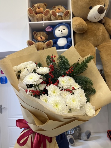 Magiya flowers букет с сухоцветами хризантема 5 шт 50 см