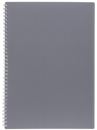 Общая тетрадь Hatber Пластиковая обложка, на гребне,"Canvas - Серая", 80 л, А4, клетка, мягкая обложка, 1 шт