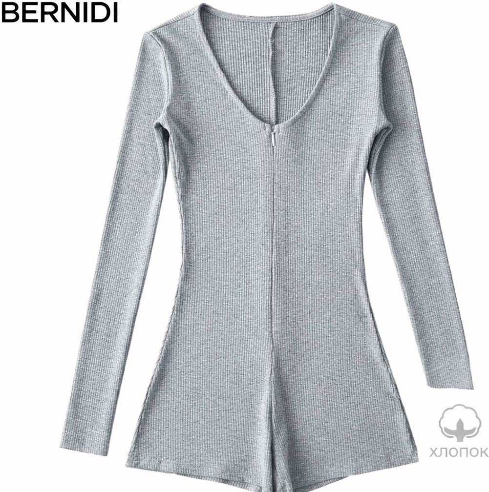 Комбинезон с шортами Bernidi серый