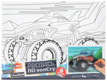 Картина по номерам Мульти Арт Джип-акула холст на подрамнике 15x20 см