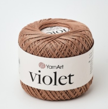 Бобина YarnArt Мерсериз.хлопок Виолет Violet 0015 кофе с молоком 282 м 50 г