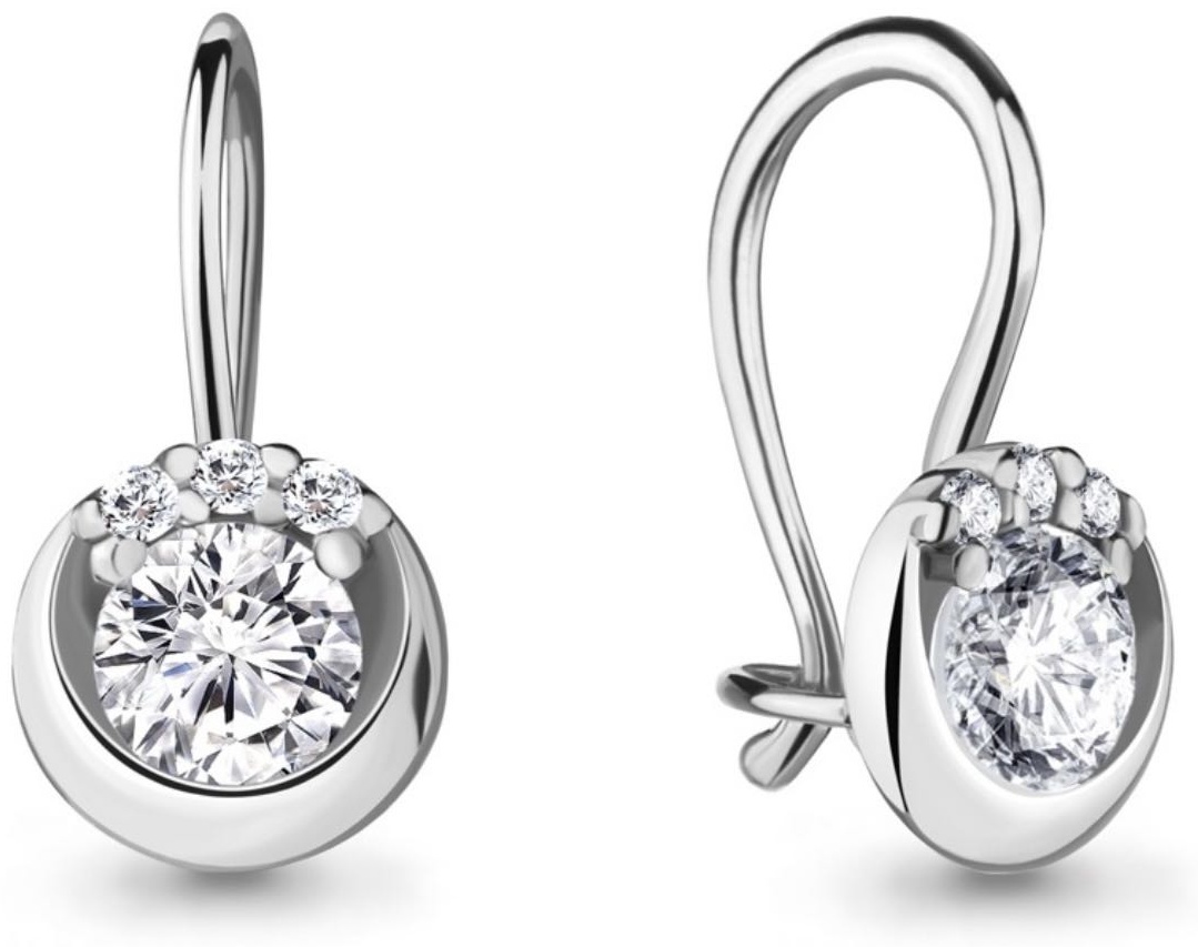 Серьги AQUAMARINE 42678А.5 вес 1.29 г серебро, фианит