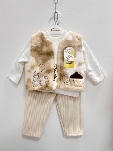 Комплект Baby Collection белый, светло-бежевый