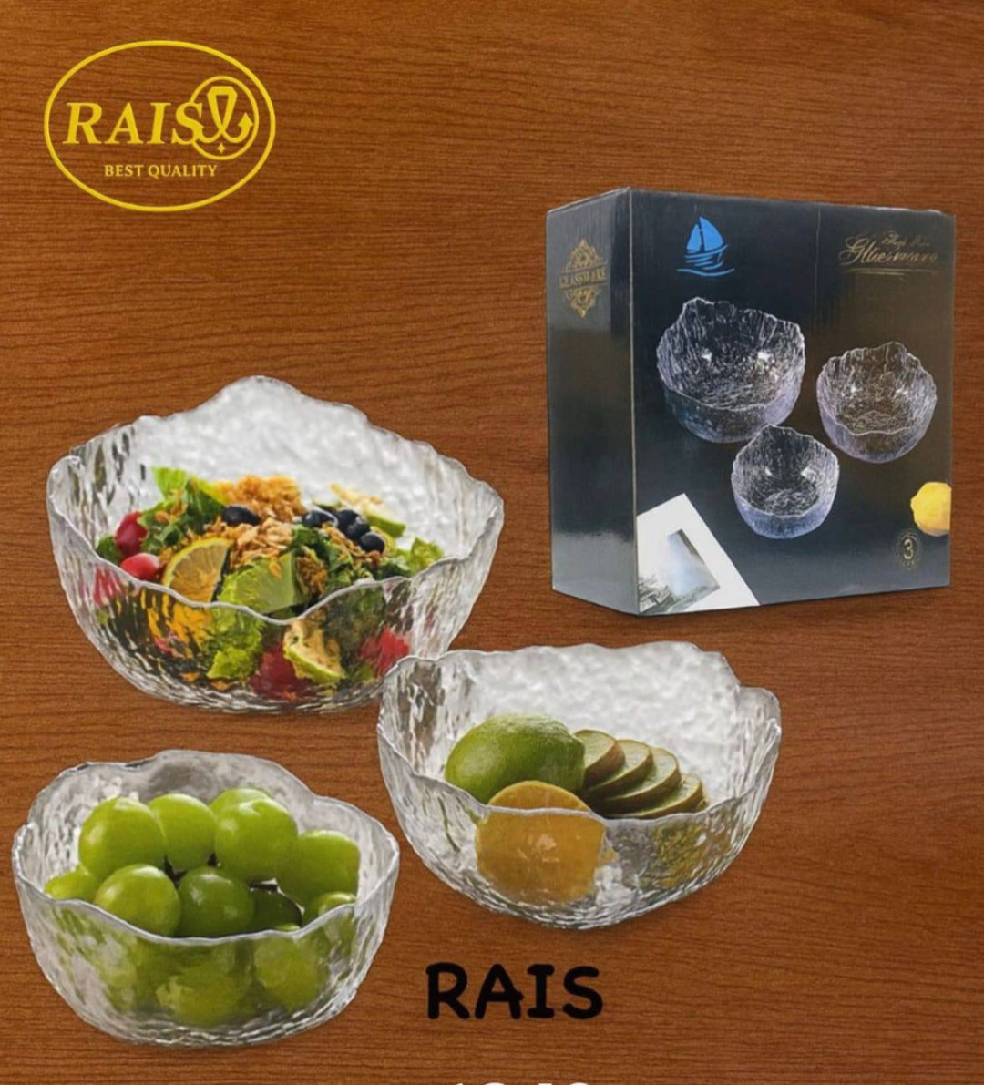 Салатник Rais Home 5х5 см, стекло, 3 шт