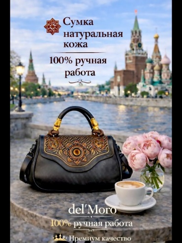 Мини-сумка del'Moro хлопок коричневый
