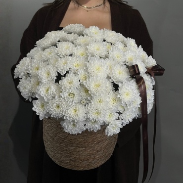 Art Flowers композиция с открыткой хризантема 11 шт 60 см