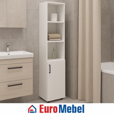 Шкаф-пенал напольный Euromebel ПН 11, 00068535, 40x40x193.7 см, белый