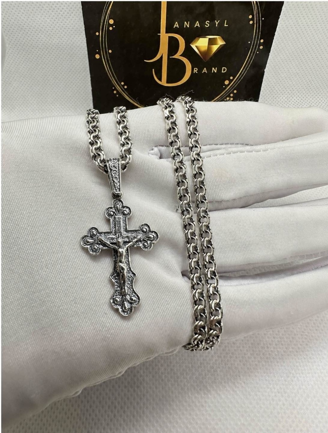 Колье JANASYL Brand К-58 длина 55 см вес 15 г серебро, без вставок