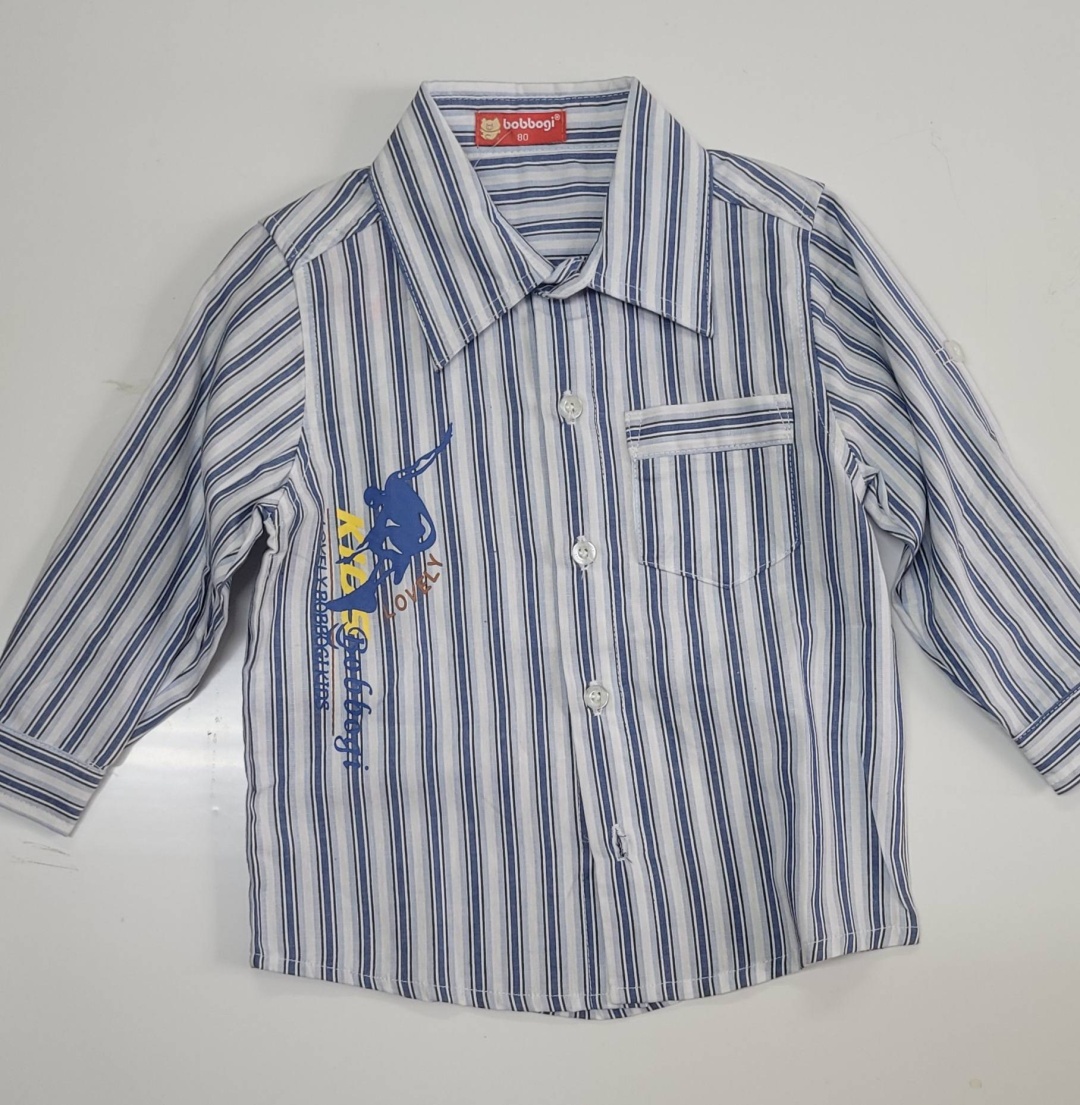 Рубашка bobbogi синий, белый