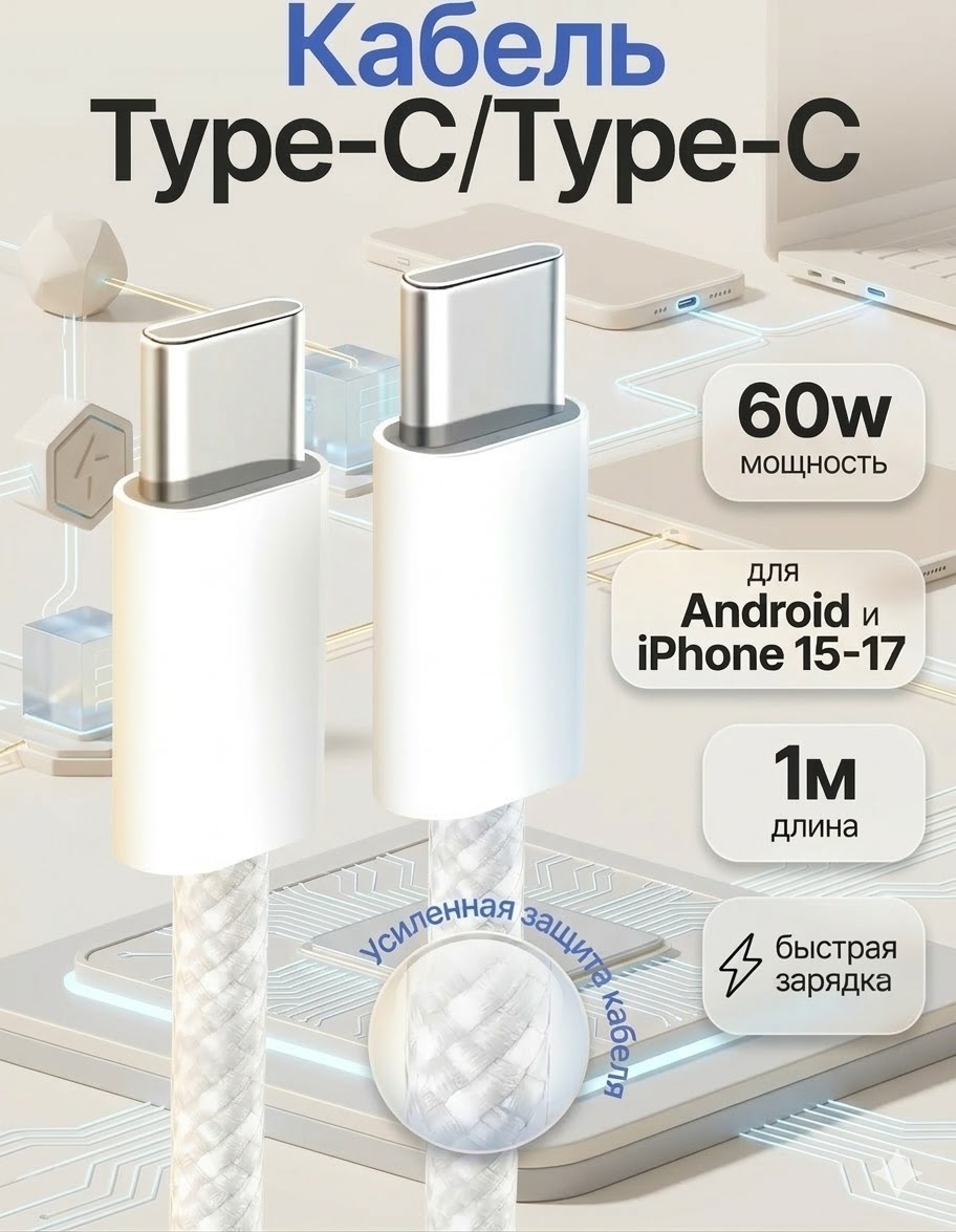 Кабель LARKO USB TypeC ( ) 1 LARKO CPW 02 — фото 1