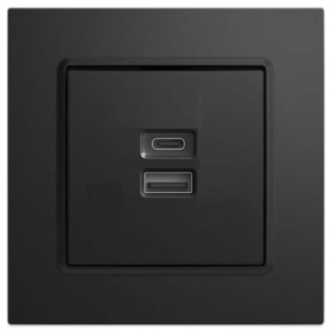 Розетка USB TOT Electric EН-19, черный