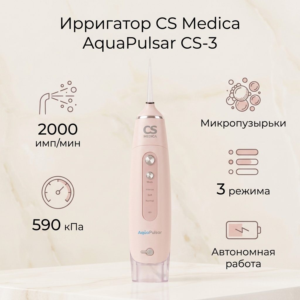 CS Medica ирригатор AquaPulsar CS-3 импульсный, портативный