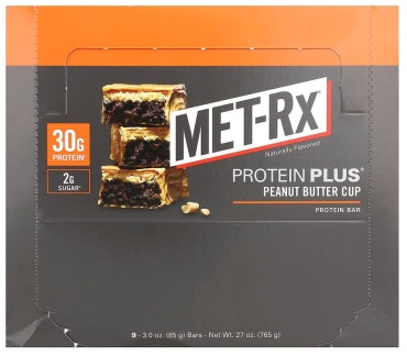 MET-Rx батончик Protein Plus Bar peanut butter cup 9 шт