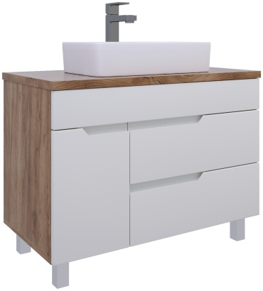 Тумба с раковиной AVK A4 ТР 2Я+1Д 900 К, 90x70x45 см, белый, коричневый