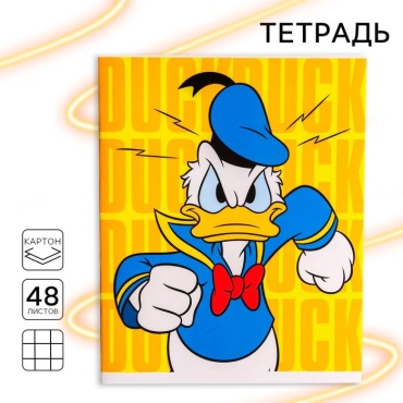 Общая тетрадь 30376322_Дональд Дак, 48 л, А5, клетка, мягкая обложка, 1 шт