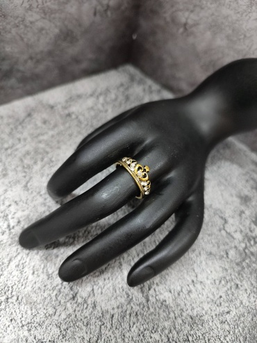 Кольцо Accessories Кольцо размер 18 бижутерный сплав, стекло, золотистый