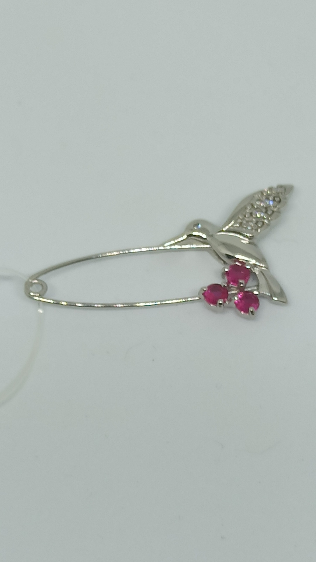 Брошь Diamant 94-140-00537-2 вес 1.5 г серебро, фианит