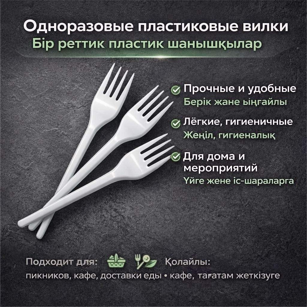 Вилка 30390974_Вилка 25шт белый 25 шт