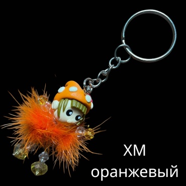 Брелок SNS Кукла в шапке «мухомор» 50*30 мм искусственный мех, акрил, стекло 1 шт