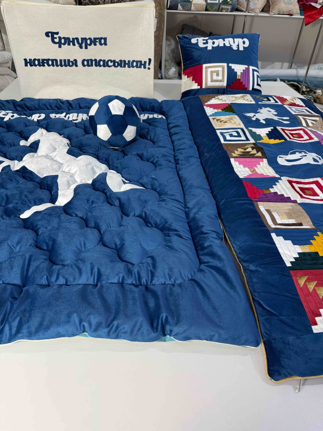 Samruk körpe комплект корпе с подушками 150x120 см, вата, синий