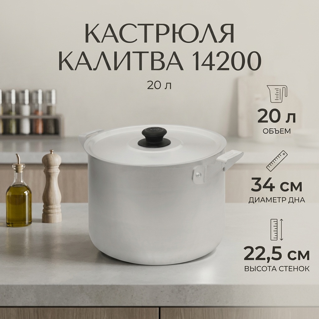 Кастрюля 20 л, Калитва 14200 алюминий