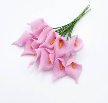 Каллы из фоамирана, розовый, 12 шт