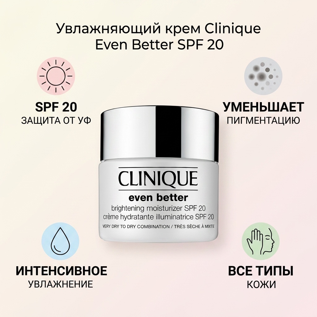 Clinique крем Even Better Brightening Moisturizer SPF20 для лица 50 мл