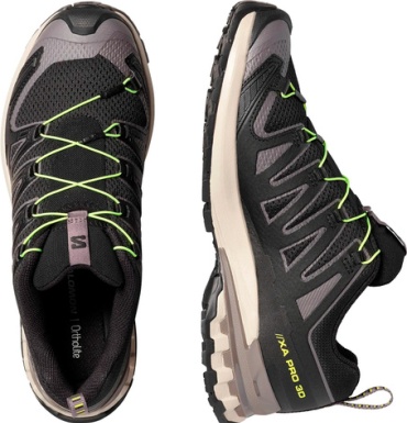 Кроссовки Salomon XA Pro 3D V9 черный, темно-серый, салатовый