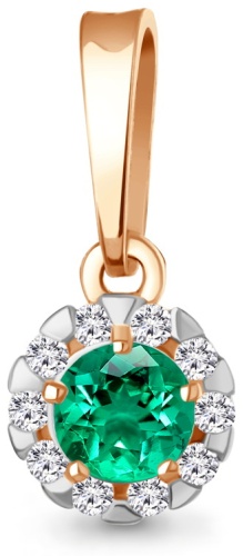 Подвеска AQUAMARINE 129147E вес 0.64 г серебро, фианит