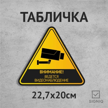 Табличка SIGNIQ Видеонаблюдение 22.7x20 см