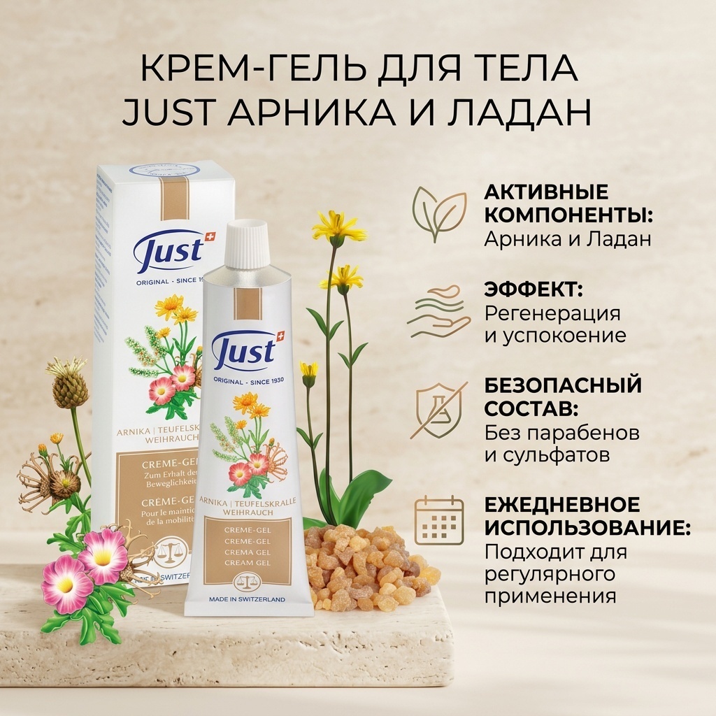 Just Арника и Ладан крем-гель для тела 100 мл
