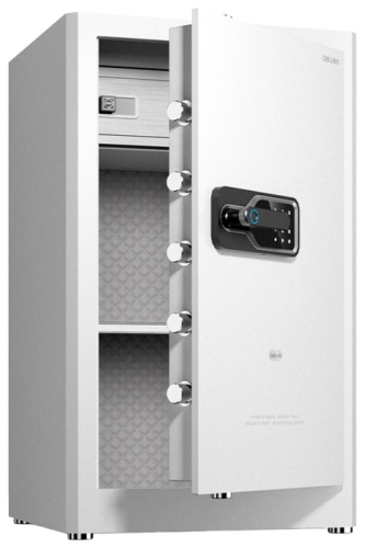 Сейф DELI AE132WH ключевой, электронный, биометрический замок (420х800х480 мм)
