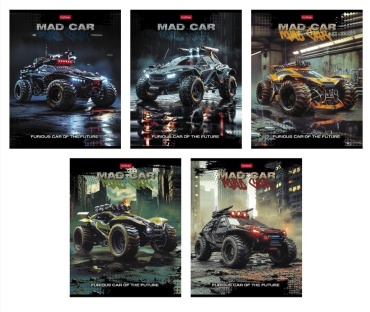 Общая тетрадь Hatber MAD CAR 88963, 48 л, А5, клетка, мягкая обложка, 1 шт