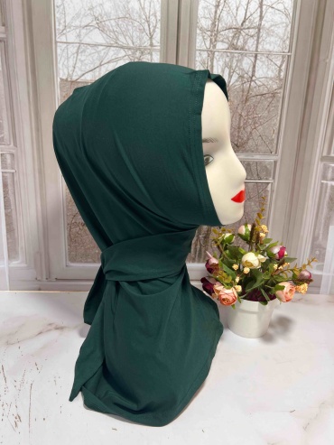 Хиджаб Muslima Sanim размер универсальный, изумрудный