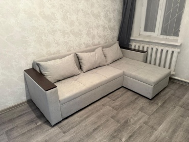 Угловой диван mebel SQ 25-350691, 240х80 см, обивка ткань, серый