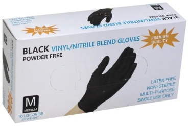 Перчатки VINYL/NITRILE BLEND GLOVES черный 100 шт