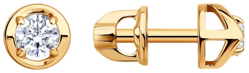 Пусеты SOKOLOV EAR-SO-585-364170 вес 1.244 г золото, фианит