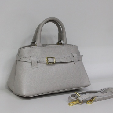 Сумка тоут Genuine Leather натуральная кожа серый