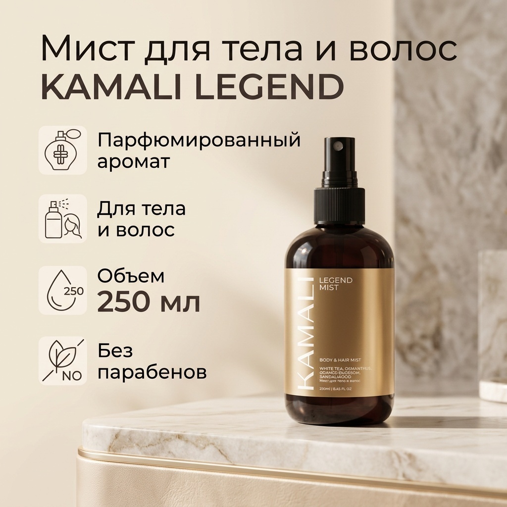 KAMALI Мист для тела и волос LEGEND мист для тела 250 мл