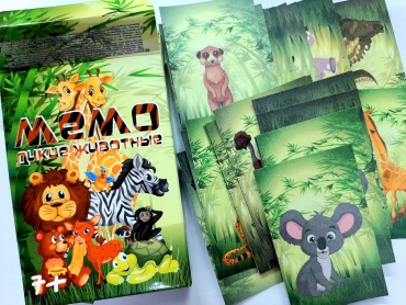 Настольная игра Atashka Toys Настольная игра "Мемо. Дикие животные"