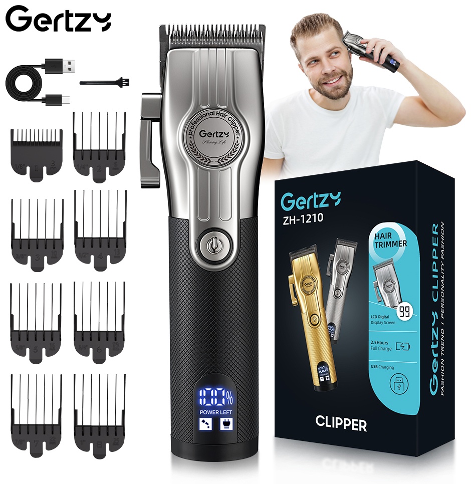 GERTZY машинка для стрижки ZH-1210 Black черный, серебряный