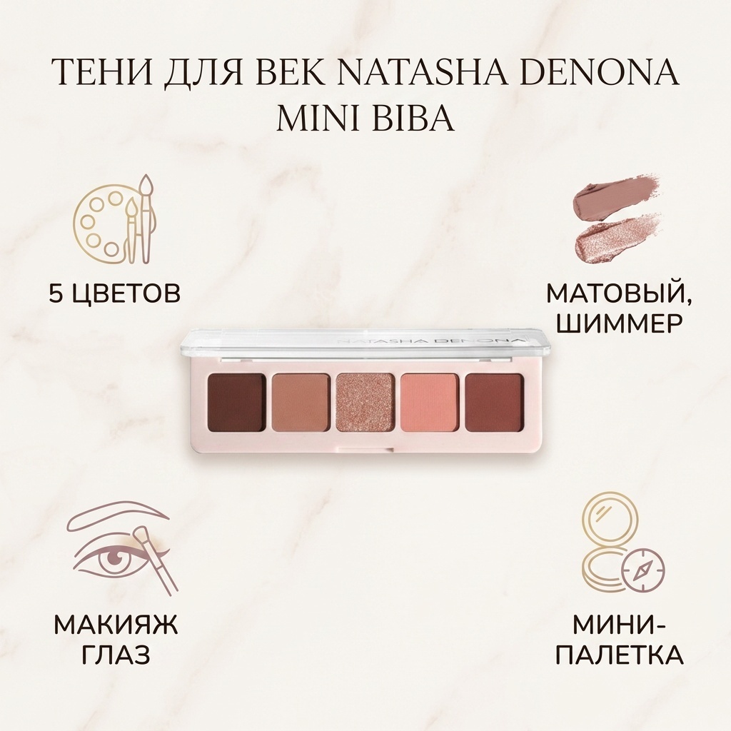 NATASHA DENONA тени прессованные Mini Biba