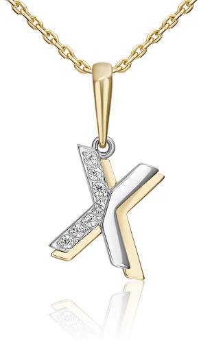 Подвеска PLATINA 03-3419-X-401-1121 вес 0.89 г золото, фианит